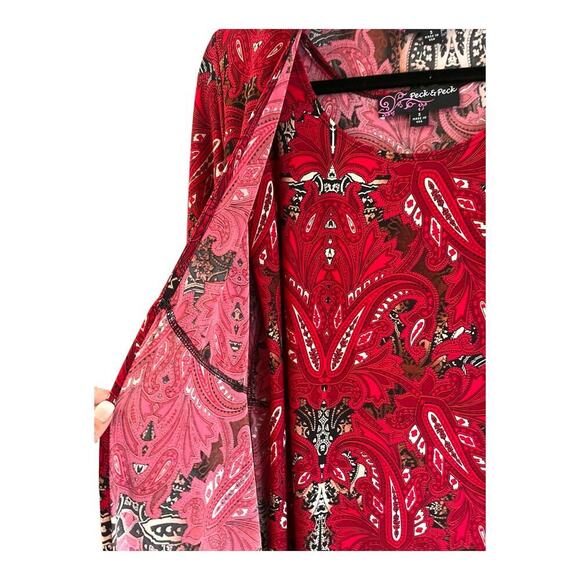 Peck & Peck 2 Piece Top and Jacket Oversized Top Red Small (see description) - Picture 5 of 7